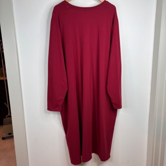 Universal Standard Tesino Midi Dress 32 Long Sleeve Stretch Jersey V Neck Red - Picture 6 of 13